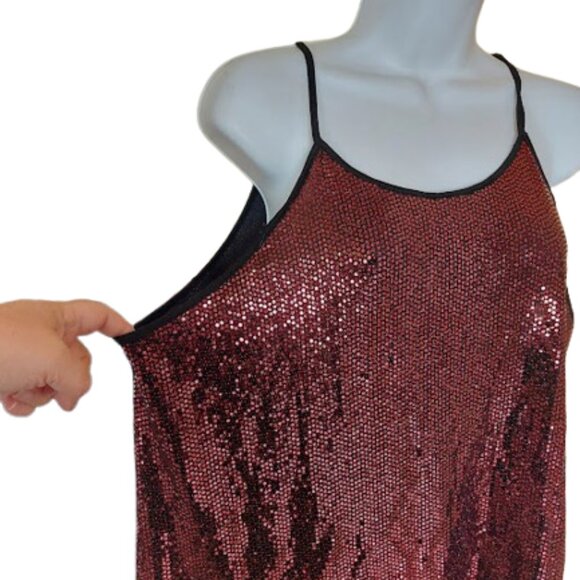 TORRID Long Red Sequin Halter Top Size 2 (2X) - Picture 3 of 4